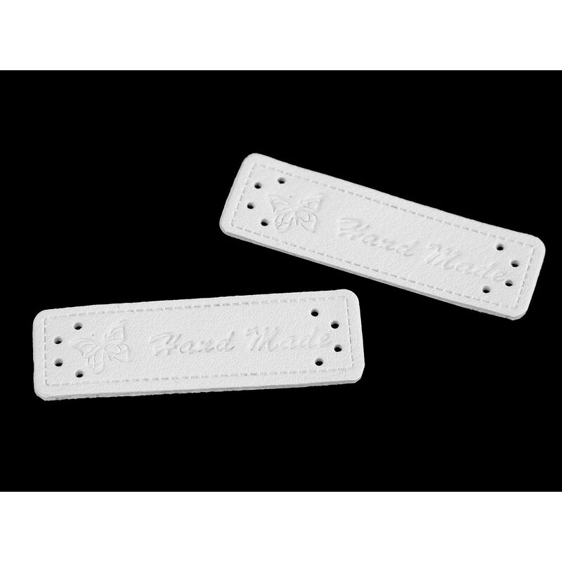 Label Hand Made eco leather, 15x50mm, 5 pieces