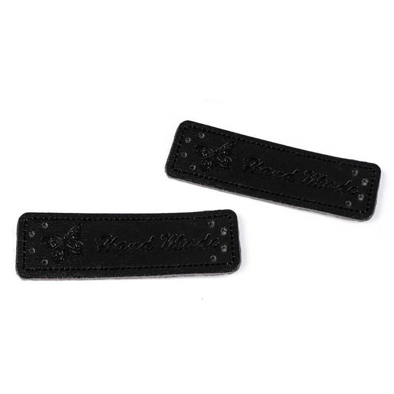 Label Hand Made eco leather, 15x50mm, 5 pieces