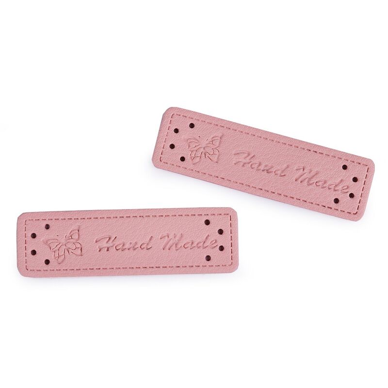 Label Hand Made eco leather, 15x50mm, 5 pieces
