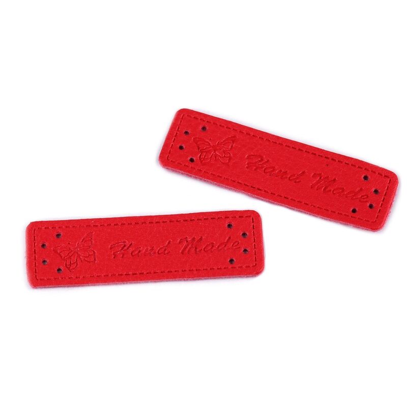 Label Hand Made eco leather, 15x50mm, 5 pieces