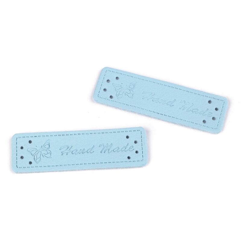 Label Hand Made eco leather, 15x50mm, 5 pieces