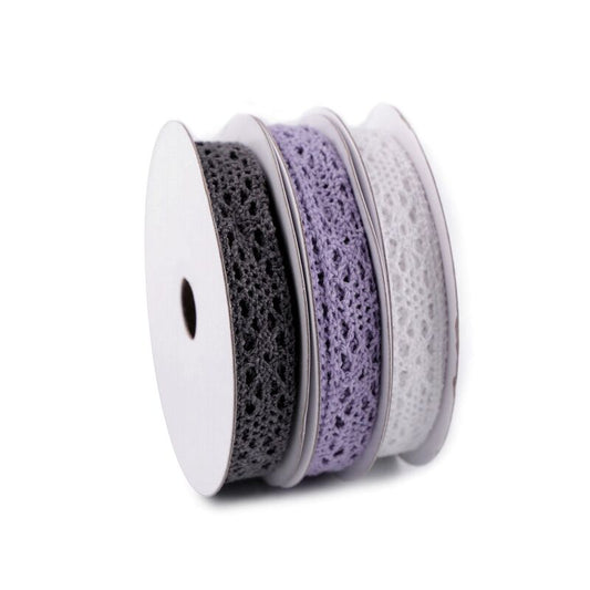 Set dantele bumbac, 13mm, 3x5m/set