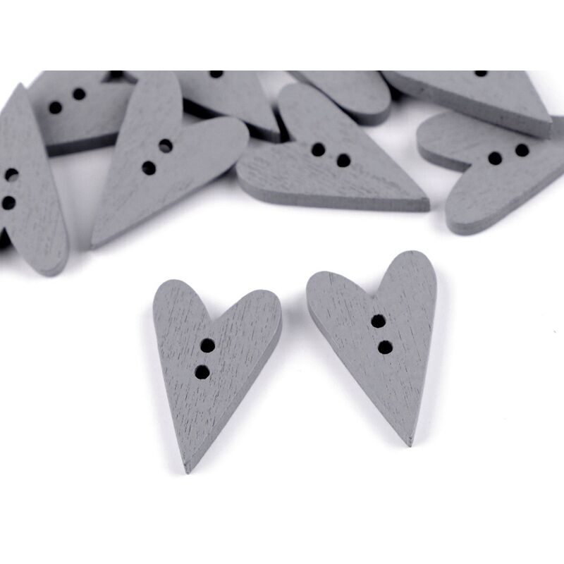 Wooden dowel, heart, 15x23mm, 5pcs/set