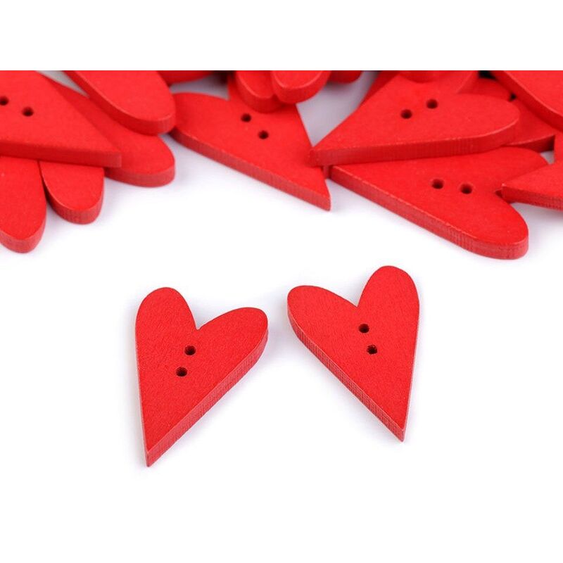 Wooden dowel, heart, 15x23mm, 5pcs/set