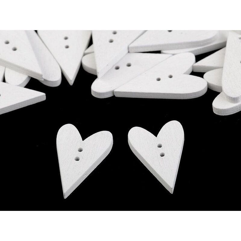 Wooden dowel, heart, 15x23mm, 5pcs/set