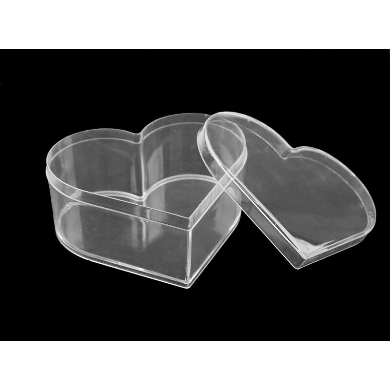 Cutie plastic cu capac, inimă, 10x11x5cm