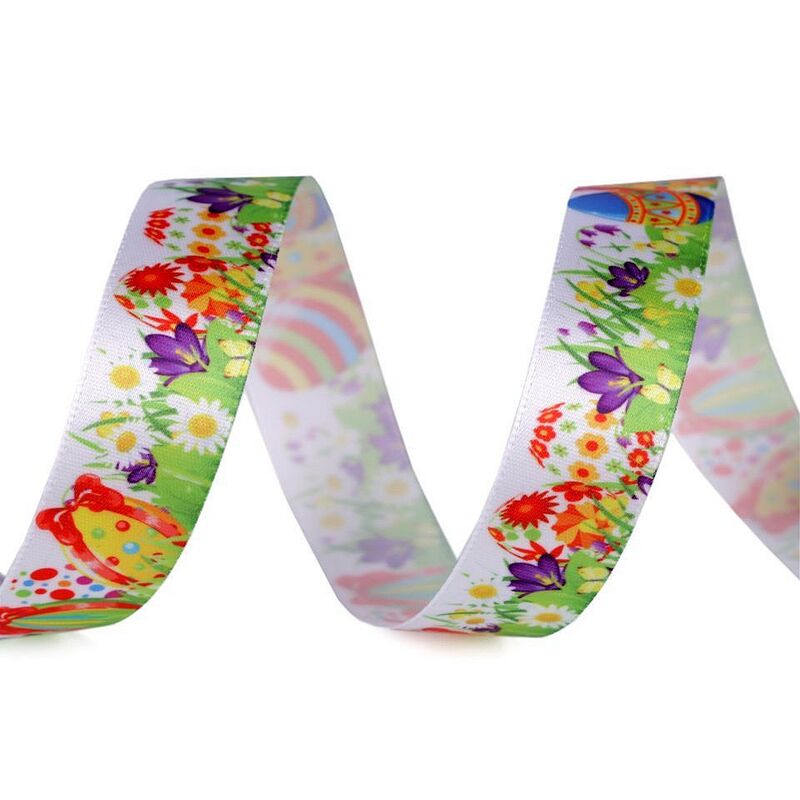 Panglică satinată, motiv paște, 20mm, 3m/buc