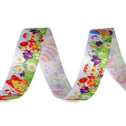 Panglică satinată, motiv paște, 20mm, 3m/buc