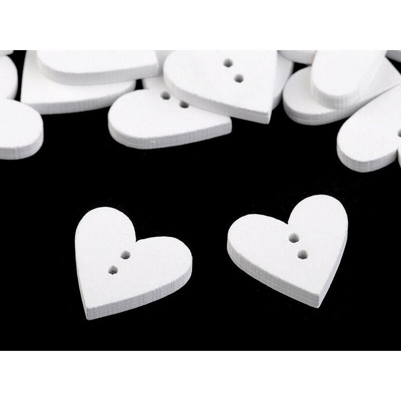 Wooden dowel, heart, 18x19mm, 5pcs/set