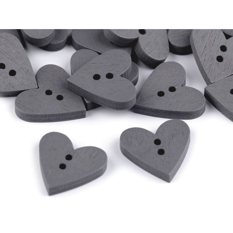 Wooden dowel, heart, 18x19mm, 5pcs/set