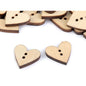 Wooden dowel, heart, 18x19mm, 5pcs/set