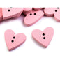 Wooden dowel, heart, 18x19mm, 5pcs/set