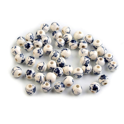 FLORA porcelain beads, 6mm, 10pcs/set