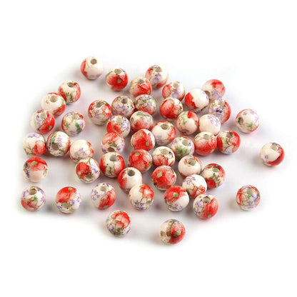 FLORA porcelain beads, 6mm, 10pcs/set