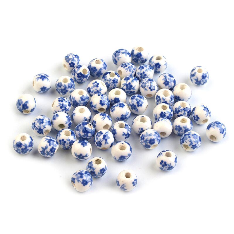 FLORA porcelain beads, 6mm, 10pcs/set