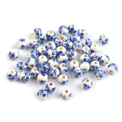 FLORA porcelain beads, 6mm, 10pcs/set