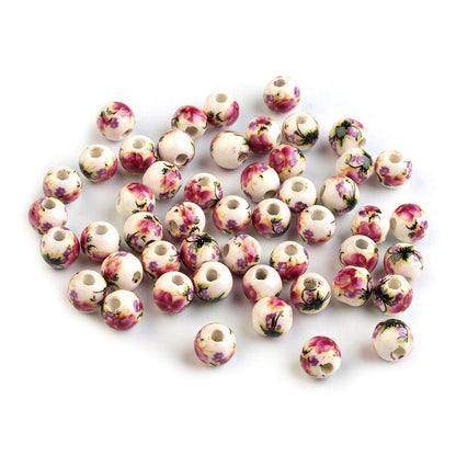 FLORA porcelain beads, 6mm, 10pcs/set