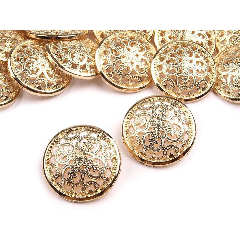 Metal button with foot, 25mm, 5pcs/set