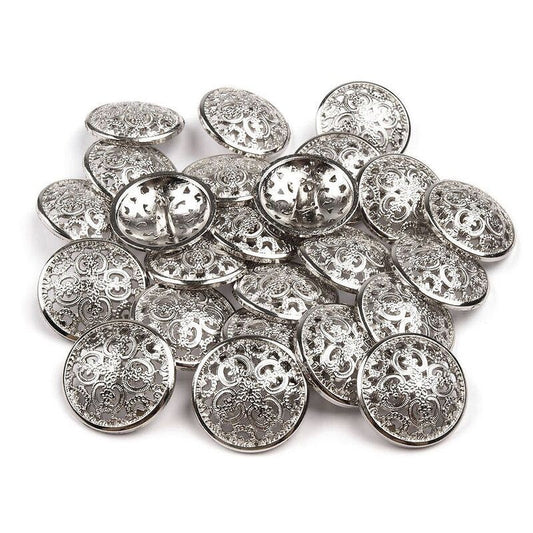 Metal button with foot, 25mm, 5pcs/set