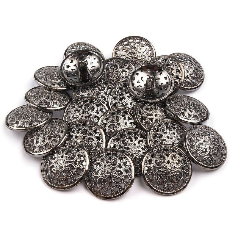 Metal button with foot, 25mm, 5pcs/set