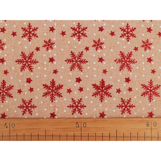 Imitație iută, motiv de craciun, 150cm, 0.5m/buc