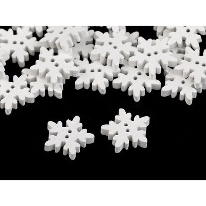 Nasture lemn, fulgi de nea, 18mm, 5 buc/set