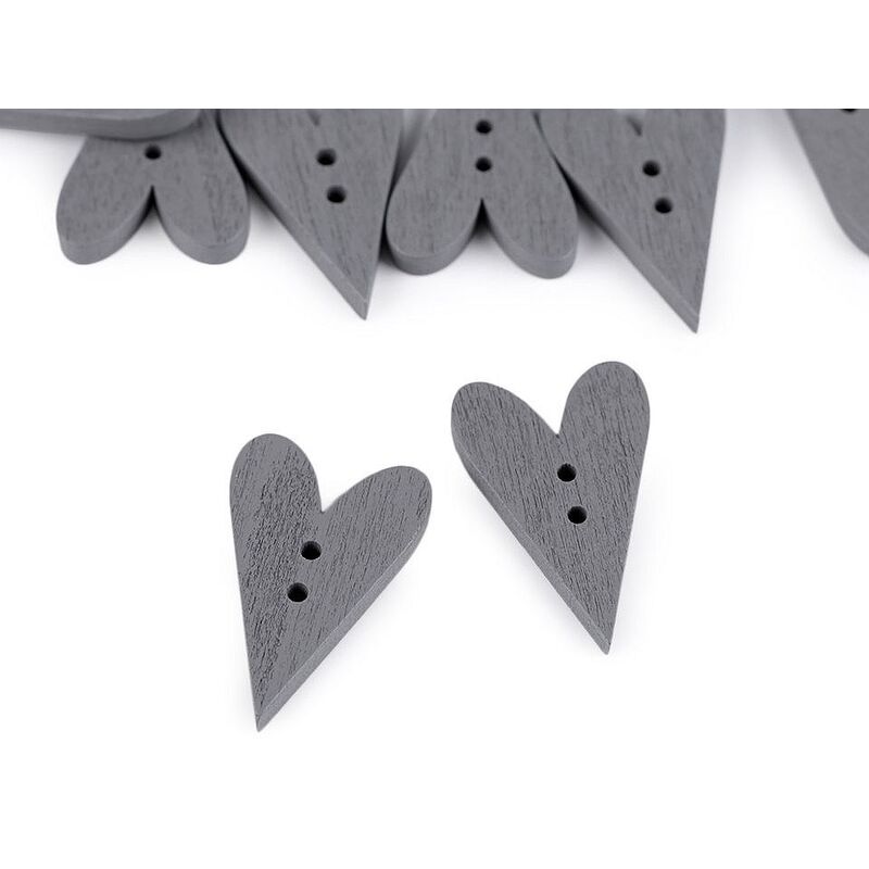 Nasture lemn, inimă, 21x33mm, 5buc/set