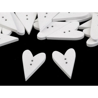 Nasture lemn, inimă, 21x33mm, 5 buc/set