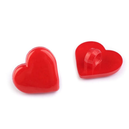 Nasture plastic, inimă, 15mm, 5 buc/set