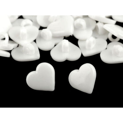 Nasture plastic, inimă, 15mm, 5 buc/set
