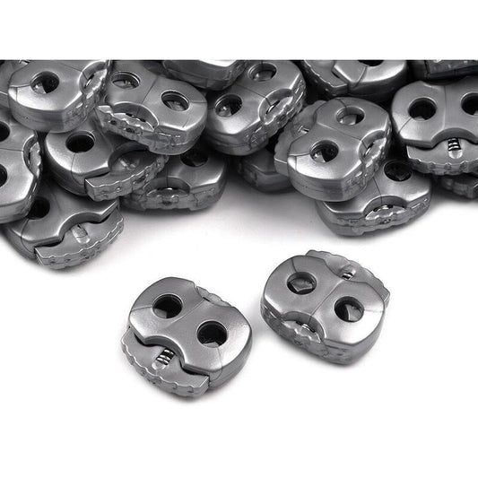 String stopper, 2 holes, 15x15mm, 10pcs/set