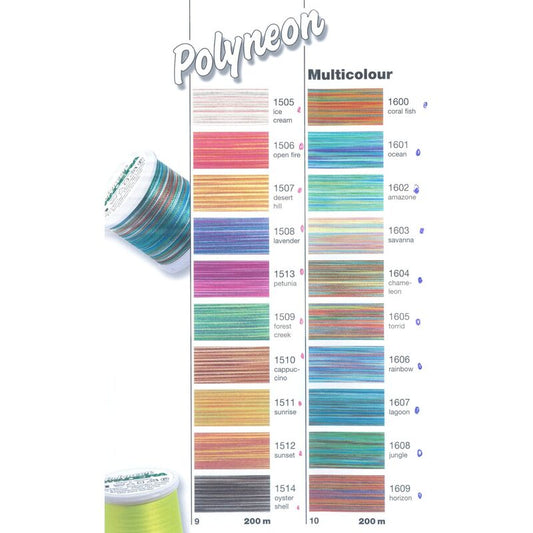 Aţă brodat, policolor, Madeira Polyneon, 200m