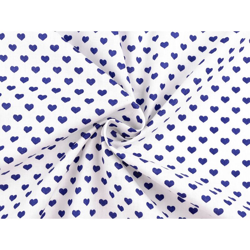 Material cotton, hearts, 140cm, 0.5m/piece