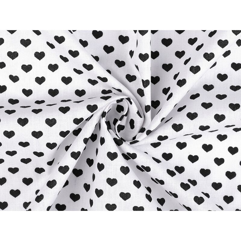 Material cotton, hearts, 140cm, 0.5m/piece