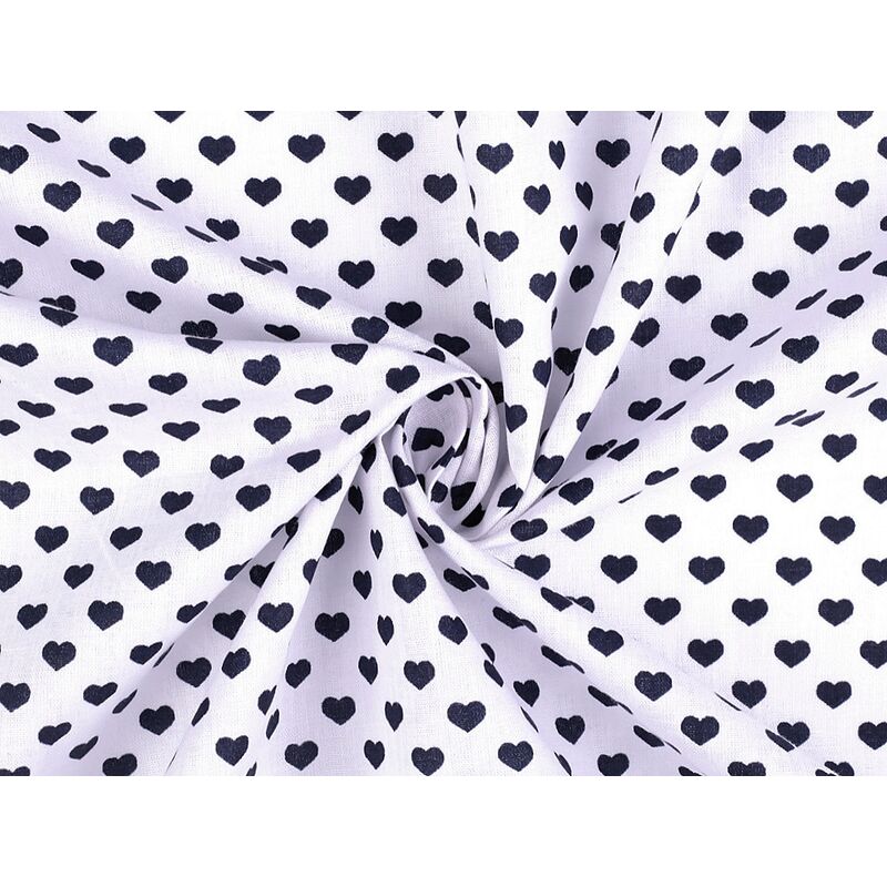 Material cotton, hearts, 140cm, 0.5m/piece