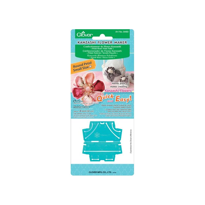 Kanzashi flower template - small / round petals - Clover