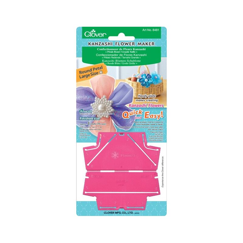 Sablon flori Kanzashi, mare, petale rotunde, Clover