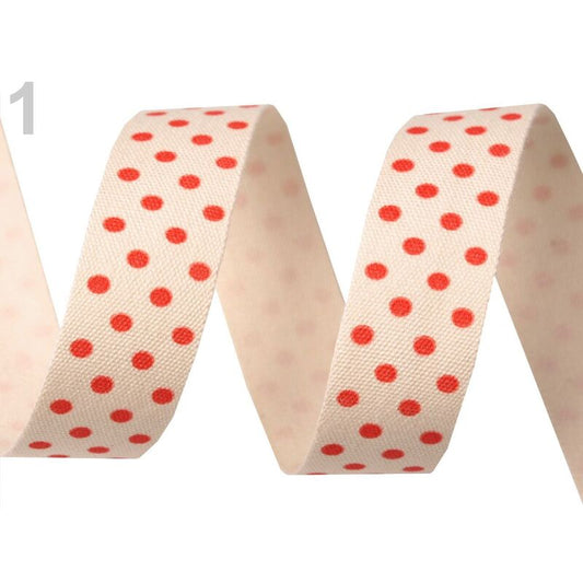 Panglica bumbac bulinute, 3m pe card