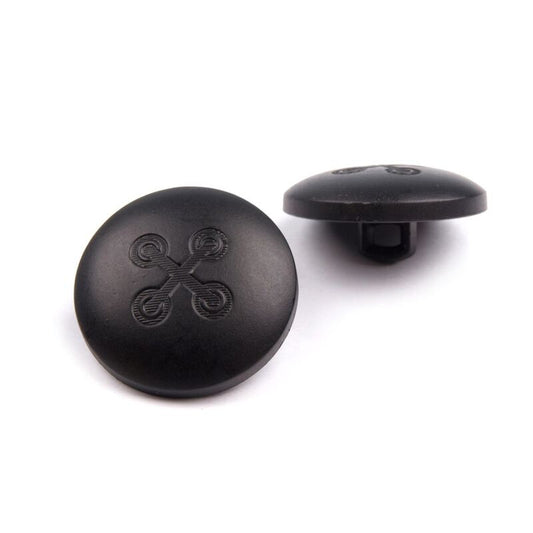 Plastic button with 23mm pattern - black