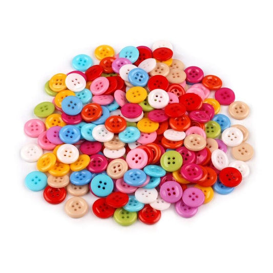 Plastic button, colored, 12mm, 5pcs/set