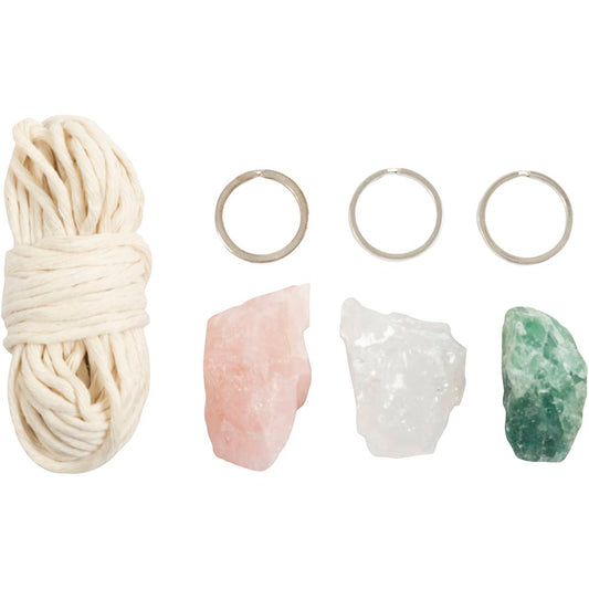 Kit Creativ - Macramé Breloc cu Cristale